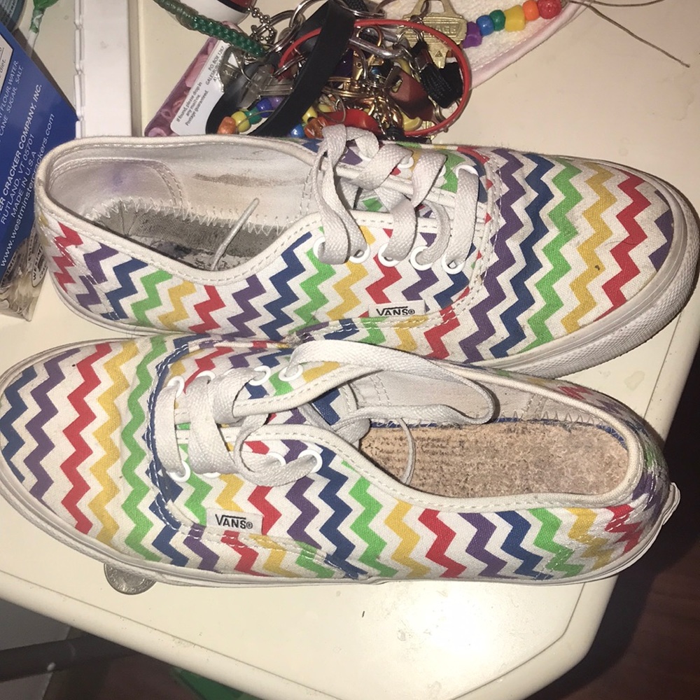 Rainbow chevron vans